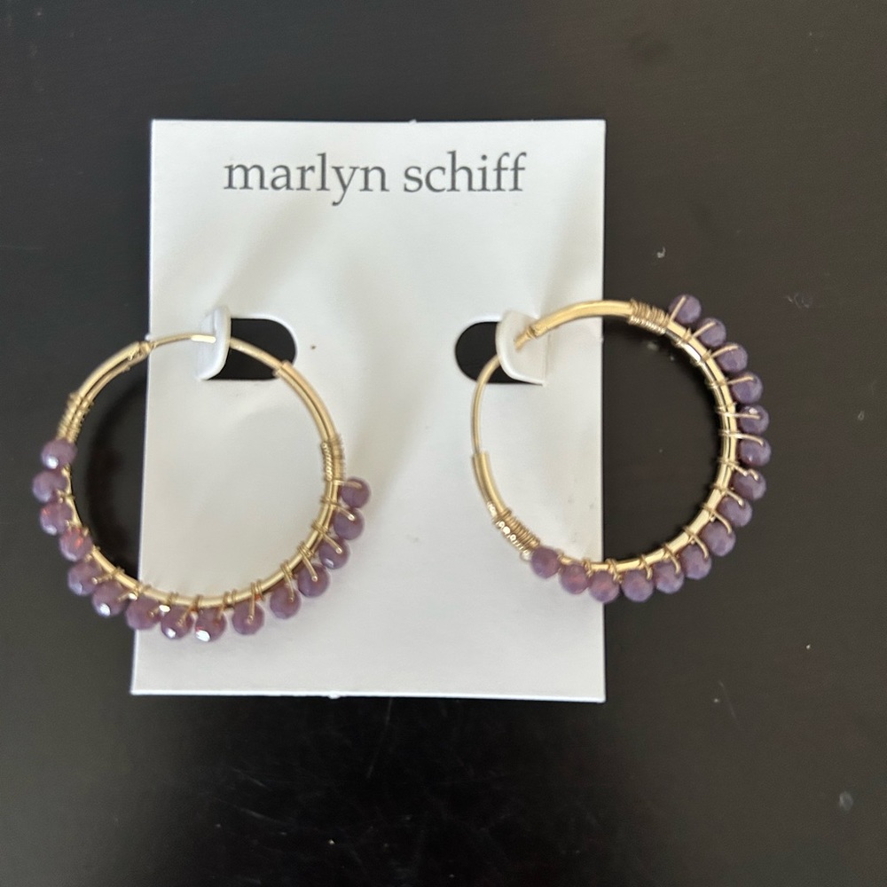 Marilyn Schiff Lavender Beaded Earrings
